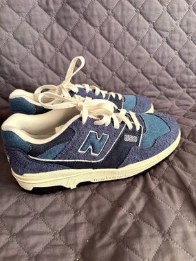 New Balance 550 Two-Tone Blue Suede & Mesh Sneakers